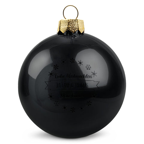 Gravierte Weihnachtskugel mit Wunschtext