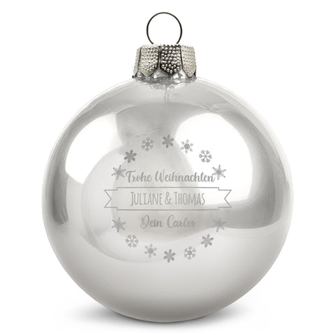 Gravierte Weihnachtskugel mit Wunschtext