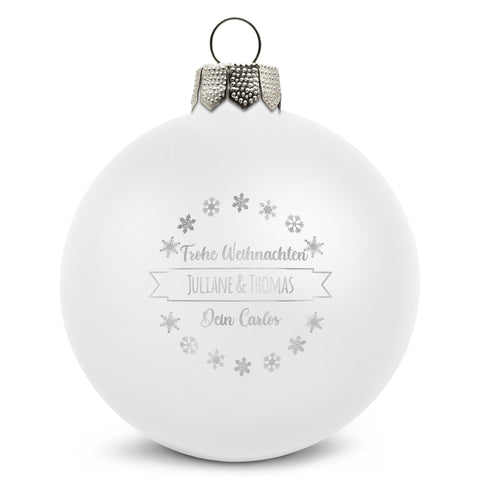 Gravierte Weihnachtskugel mit Wunschtext