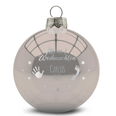 Gravierte Weihnachtskugel - Mein erstes Weihnachten