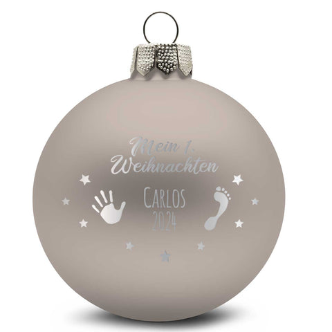 Gravierte Weihnachtskugel - Mein erstes Weihnachten