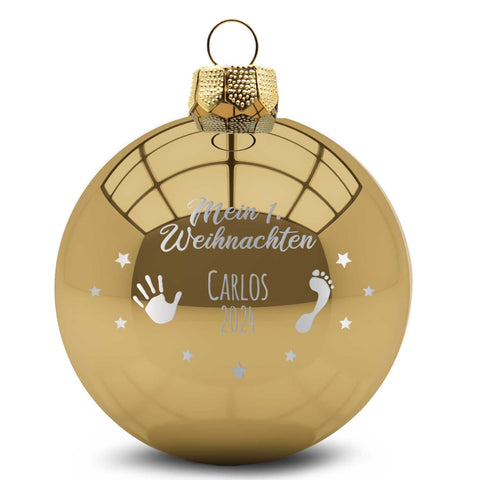 Gravierte Weihnachtskugel - Mein erstes Weihnachten