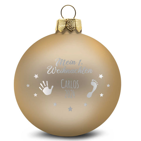 Gravierte Weihnachtskugel - Mein erstes Weihnachten