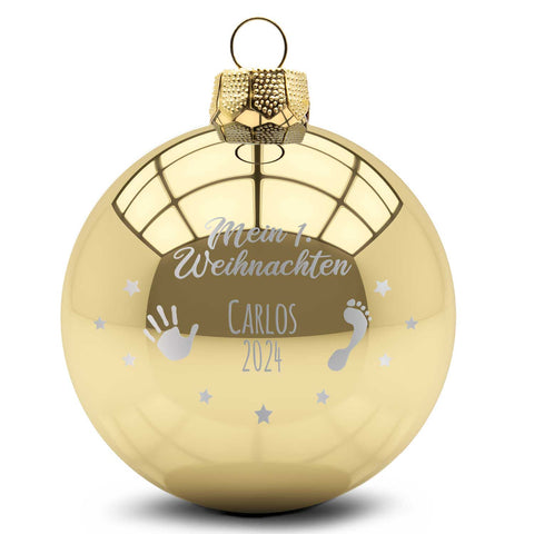 Gravierte Weihnachtskugel - Mein erstes Weihnachten