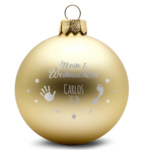 Gravierte Weihnachtskugel - Mein erstes Weihnachten
