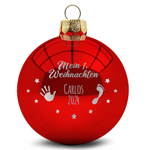 Gravierte Weihnachtskugel - Mein erstes Weihnachten