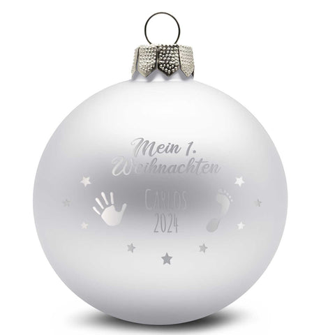 Gravierte Weihnachtskugel - Mein erstes Weihnachten