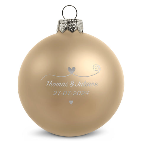 Gravierte Weihnachtskugel - Paar verliebt