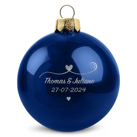 Gravierte Weihnachtskugel - Paar verliebt