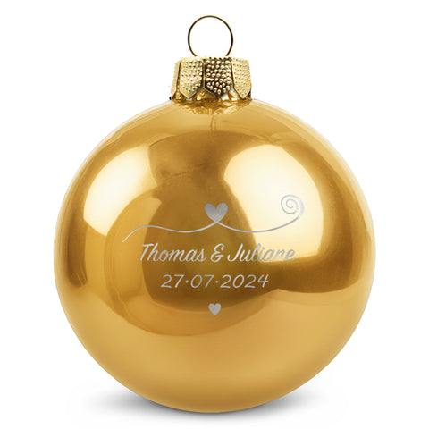 Gravierte Weihnachtskugel - Paar verliebt