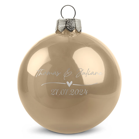 Gravierte Weihnachtskugel - Wedding Love