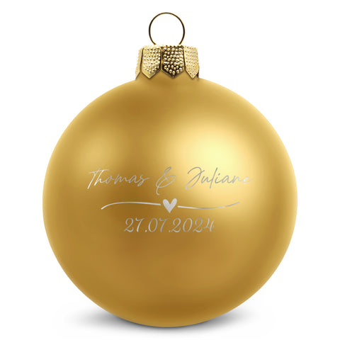 Gravierte Weihnachtskugel - Wedding Love