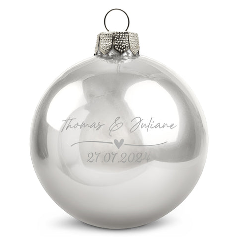 Gravierte Weihnachtskugel - Wedding Love