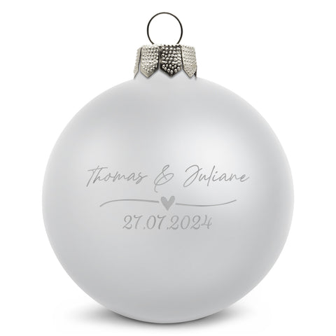 Gravierte Weihnachtskugel - Wedding Love
