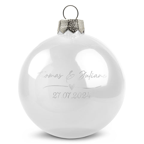 Gravierte Weihnachtskugel - Wedding Love