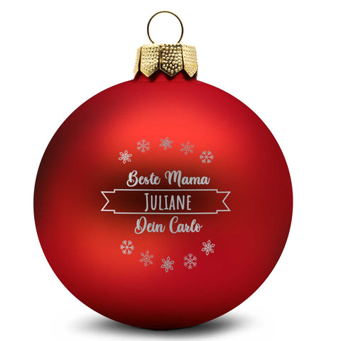 Gravierte Weihnachtskugel mit Wunschtext