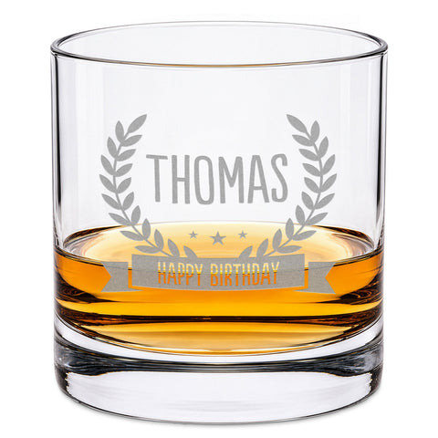 Leonardo Whiskyglas mit Gravur "Geburtstagskranz"