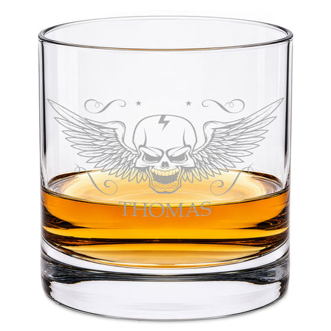 Leonardo Whiskyglas mit Gravur "Totenkopf"