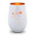 Deko Windlicht aus Glas mit Gravur - Sternschnuppe - Personalisiert mit Namen & Datum