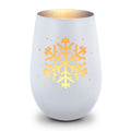 Deko Windlicht aus Glas mit Gravur - Schneeflocke - Weihnachtsdeko zum Verschenken