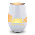 Deko Windlicht aus Glas mit Gravur - Skyline Mönchengladbach