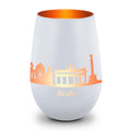 Deko Windlicht aus Glas mit Gravur - Skyline Berlin