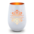Deko Windlicht aus Glas mit Gravur - Schneeflocke - Personalisiert mit Namen - Geschenk zu Weihnacht
