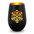 Deko Windlicht aus Glas mit Gravur - Schneeflocke - Weihnachtsdeko zum Verschenken
