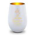 Deko Windlicht aus Glas mit Gravur - Im Stillen Gedenken - Personalisiert mit Namen & Datum - Trauer