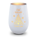 Deko Windlicht aus Glas mit Gravur - Frohe Weihnachten - Personalisiert mit Namen