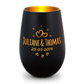 Deko Windlicht aus Glas mit Gravur - Sunshine - Personalisiert mit Namen & Datum