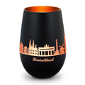 Deko Windlicht aus Glas mit Gravur - Skyline Deutschland