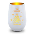 Deko Windlicht aus Glas mit Gravur - Frohe Weihnachten - Personalisiert mit Namen