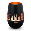 Deko Windlicht aus Glas mit Gravur - Skyline Köln