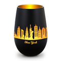 Deko Windlicht aus Glas mit Gravur - Skyline New York