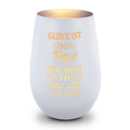 Deko Windlicht aus Glas mit Gravur - Glück ist einen Papa wie Dich zu haben - Personalisiert mit Nam