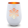 Deko Windlicht aus Glas mit Gravur - Schneeflocke - Weihnachtsdeko zum Verschenken