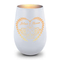 Deko Windlicht aus Glas mit Gravur - Schwanenherz v2 - Personalisiert mit Namen & Datum