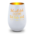 Deko Windlicht aus Glas mit Gravur - Ich will dich für den Rest meines Lebens
