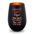 Deko Windlicht aus Glas mit Gravur - Glück ist einen Papa wie Dich zu haben - Personalisiert mit Nam