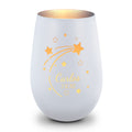 Deko Windlicht aus Glas mit Gravur - Sternschnuppe - Personalisiert mit Namen & Datum