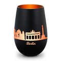 Deko Windlicht aus Glas mit Gravur - Skyline Berlin