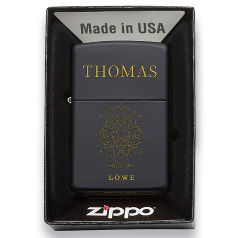 GRAVURZEILE x ZIPPO Personalisiertes Sturmfeuerzeug - Sternzeichen - Windfest und Langlebig - Nachfüllbar