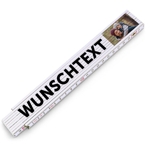 Zollstock 2 Meter mit UV Druck - Wunschtext - Personalisiert mit eigenem Text und Foto