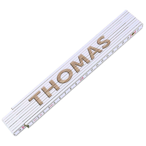 Zollstock 2 Meter mit Gravur oder Druck - Wunschname - Personalisiert mit Namen