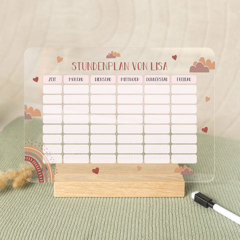 Personalisierter Stundenplan - Regenbogen mit Namen