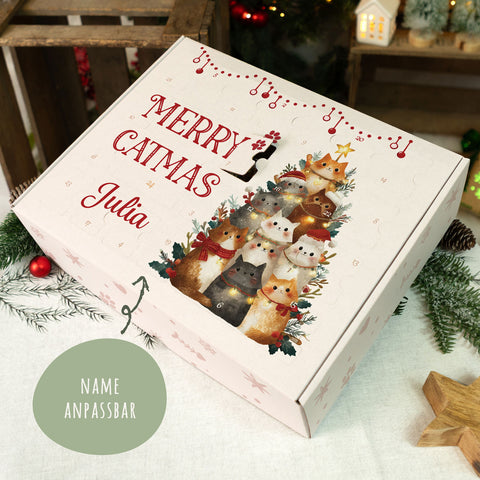 Personalisierter DIY Adventskalender mit Catmas Design zum selbst Befüllen