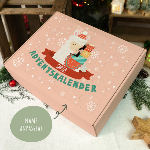 Personalisierter DIY Adventskalender mit Weihnachtstiere Design zum selbst Befüllen