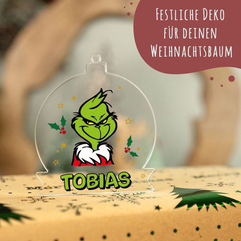 Christbaumschmuck aus Acryl - Grinch - Weihnachtsanhänger