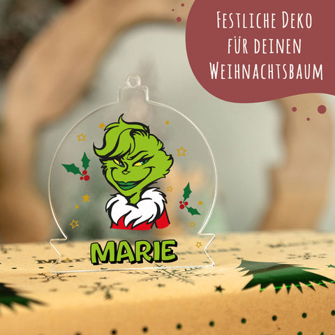 Christbaumschmuck aus Acryl - Grinch - Weihnachtsanhänger